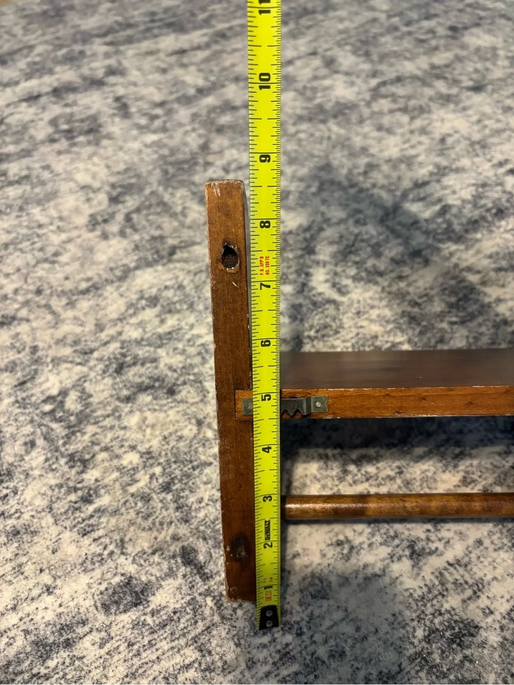 Vintage Classic Mid Century Modern Brown Wooden Wall Shelf Rack Decorative